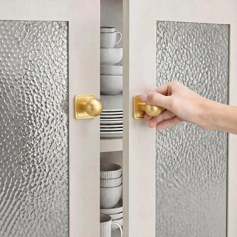 Slick Gold Zinc Alloy Cabinet Knobs With Premium Square Backplate And 1 Inch Round Ball Pulls For Kitchen Drawers Dressers Wardrobes Top Shelf Cupboard Furniture Hardware on modern cabinet doors.