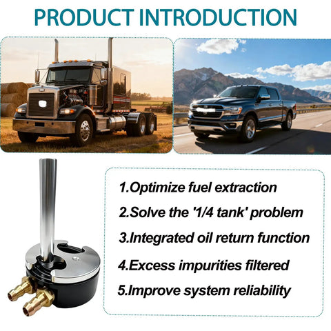 Diesel Truck Fuel Tank Sump Kit With Integrated Return And Hole Saw Includes Half Inch Fittings Seamless Install For Cummins Duramax And Powerstroke Diesel Systems Sweet Upgrade For Airdog Fass Fuel Setups shown with trucks
