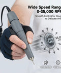 Versatile Micromotor Handpiece 0 To 35,000 RPM For Wood Carving, Silicone, Glasswork, Ceramics, Jewelry And DIY Crafts, Low Vibration, Smooth Control, Durable Build, Compatible With Marathon Control Box, handheld gray micromotor