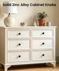 Matte Black Cabinet Knobs 10 Pack Single Hole Round Drawer Knobs Zinc Alloy Modern Hardware on white dresser