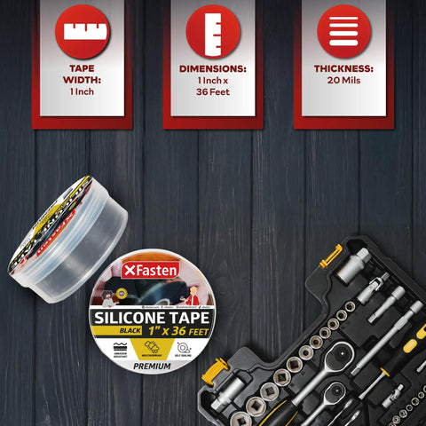 Self Fusing Silicone Tape Waterproof 1 Inch By 36 Feet Black Self Amalgamating Tape For Plumbing Sealing Pipes Hose Repair Outdoor Coax And Electrical Cables Weatherproof And Ready For Quick Emergency Fixes