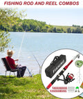 Fly Rod And Reel Combo For Travel And All Terrain Fishing With Telescopic Rod Easy Carry Case And Multipurpose Kit by a lake.