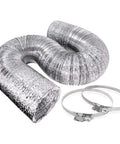 6 Inch By 25 Feet Aluminum Foil Dryer Duct With Built In Steel Wire Reinforcement Flexible Dryer Vent Hose Includes 2 Stainless Steel Clamps
