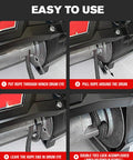 Installation steps for synthetic winch rope with protective sleeve on a drum for off-road vehicles 26500 lbs tensile strength