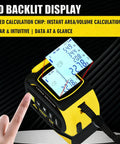 Straight Up Heavy Duty 4 In 1 Laser Tape Measure Boasting 328 Foot Range And 16 Foot Steel Backup with HD backlit display and user controls.