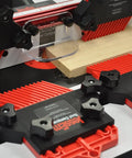 Heavy Duty Killer Grip Woodworking Feather Board Jig For Table Saw Router Table And Band Saw With Adjustable Knobs shown in action.