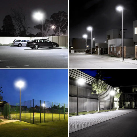 LED Parking Lot Flood Light 150W Outdoor 21000 Lumens 5000K Dusk to Dawn IP65 Waterproof Shoebox illuminates various outdoor areas