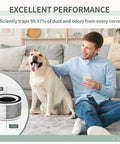 Man sitting on couch with dog, showing Replacement Filter Set For Afloia Halo And Mooka Allo Air Purifiers circular detail view