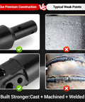 Comparison of Heavy Duty 2 Inch Hex Female To 2 Inch Round Male Auger Adapter's premium construction vs typical welds.