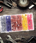 Solid HAKIDZEL 158 Piece Electrical Wire Caps Assortment Kit With Spring Terminal Nuts For Quick Outdoor Wiring And Perfect Electrical Box Connections To Secure Your Circuits Without Any Drama Or Loose Wires. 158-piece plastic wire caps kit in storage box