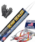 Auto seam sealer tube, high-performance adhesive with black gloves and car frame, American brand, 10-year guarantee
