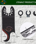 14 Piece Hook Knife Blade Set For Oscillating Tools Cutting Roofing Shingles PVC Floor Carpet And Soft Materials With Dual Hook Design, LTEWALT blade dimensions