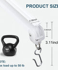 Heavy Duty Aluminum Ceiling Curtain Track System With Flexible Bendable Rails For Ceiling Mount Silent Glide Sliding Room Divider Rail With Hooks 9ft White waterproof hook and 50 lb load size detail