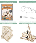One Fifth Scale Violin 3D Wood Puzzle Kit With Bow And Stand Capriccio Model For Desk Decor Dope Collectible Gift For Men Women Adults Hobbyists Realistic Details Durable Wood Craft, box and parts