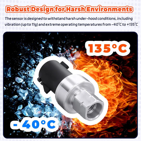 AC Pressure Sensor 5174039AA Easy Install Direct Fit For Chrysler Sebring Town And Country Voyager Caravan Durango Dakota Journey Liberty Wrangler Auto Refrigerant Pressure Transducer Switch Replacement