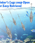 Sputnik Sinker Spider Lead Weights For Surf Fishing Pyramid Style Two Pack 3 Oz To 10 Oz with stainless steel legs underwater.
