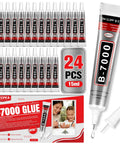 Multipurpose Craft Glue For Jewelry Making And DIY Projects, 15ml 0.5oz Each, 24 Pack, clear adhesive tubes on display.