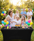 Spandex Tablecloth 2 Pack Black 6Ft Stretch, Tight Fit, Washable and Wrinkle-Resistant Rectangular Patio Table Cover for Events