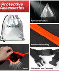 All Weather Hail Protector Car Cover for SUVs 182 to 190 Inches Waterproof with Storage Bag and Protective Accessories shown.