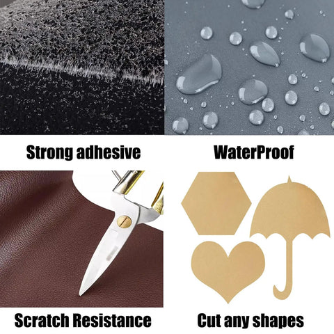 Texture Leather Repair Patch Kit For Car Seats, Sofas, Boats, Chairs And Handbags, features adhesive, waterproof, scratch resistance, cut shapes