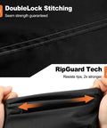 Close-up of 9Ft Cantilever Umbrella Cover With 420D Oxford Fabric showing DoubleLock stitching and RipGuard technology.