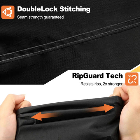 Close-up of 9Ft Cantilever Umbrella Cover With 420D Oxford Fabric showing DoubleLock stitching and RipGuard technology.