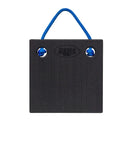 Workhorse 12 By 12 By 1 Inch Jack Plate For 50 Ton Stabilization With Non Skid Surface Keeps Bottle Jacks And Hydraulic Rams Steady Made In The United States OSHA Compliant, black plate with blue handle.