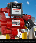 1 Inch Mechanical Fuel Transfer Meter In Liters With 23-151 LPM Range, 4 Digit Readout, Aluminum Construction in use