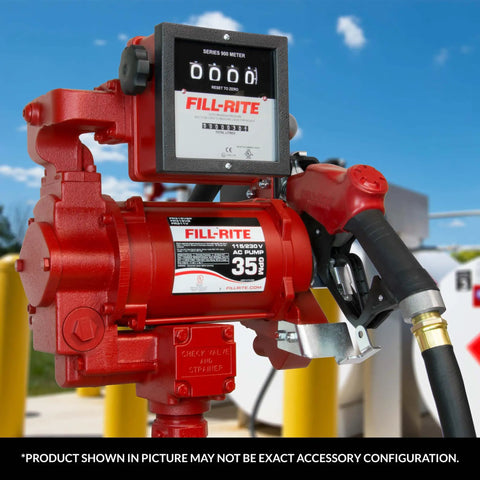 1 Inch Mechanical Fuel Transfer Meter In Liters With 23-151 LPM Range, 4 Digit Readout, Aluminum Construction in use