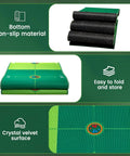 Indoor Outdoor Golf Putting Mat Set For Office And Backyard Dope Practice Game with Color Target Circles, foldable non-slip design.