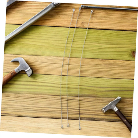 4 Pack Nichrome Heating Element Replacement For Heat Sealer And Vacuum Packaging Machine Wire Rod Upgrade Component Wide Compatibility 18 Inch Long durable alloy wire rods laying on wooden surface with tools