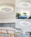 Low Profile Ceiling Fan With Lights Remote Control 19 Inch Enclosed LED Fan for Bedroom and Living Room in kitchen, dining room, bedroom