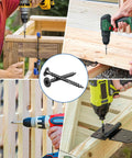 240Pcs Deck Screws Set For Woodworking being used in various DIY projects, showcasing their installation in wood with drills.