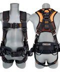 Lite Full Body Harness With Aluminum Hardware, OSHA And ANSI Compliant, Size M-L, front and back view on mannequin display.