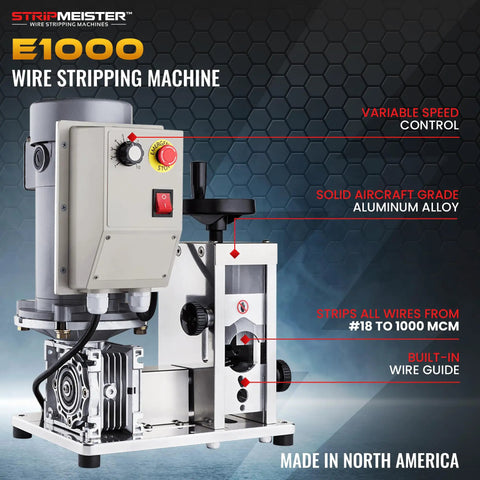 Heavy Duty Automatic Wire Stripping Machine For Copper And Aluminum Cables Up To 1.75 Inches, E1000 model features