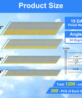 Angled Finish Nail Set 15 Gauge 34 Degree DA Series Galvanized Variety Pack 1-1/4 Inch 1-1/2 Inch 2 Inch 2-1/2 Inch For Pneumatic Nailers