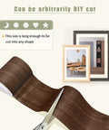 Self Adhesive Wood Grain Repair Tape 2.4 X 180 In for fixing scratches on furniture in dark oak with scissors for DIY cut