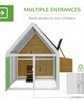 Wooden Chicken Coop With Detachable Run For Outdoor Poultry Cage Nesting Box Roosting Bars Ramp Removable Tray And No Fuss Assembly