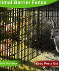 Durable 10 Panel Garden Fencing Kit With Gate 40 Inch High By 23.6 Feet Long No Dig Rustproof Metal Wire Border keeping dog and deer out.