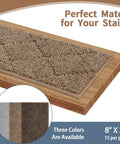 Stair Treads For Wooden Steps 8 By 30 Inch Peel And Stick Non Slip Indoor Runner Mats 15 Pack Beige Anti Slip