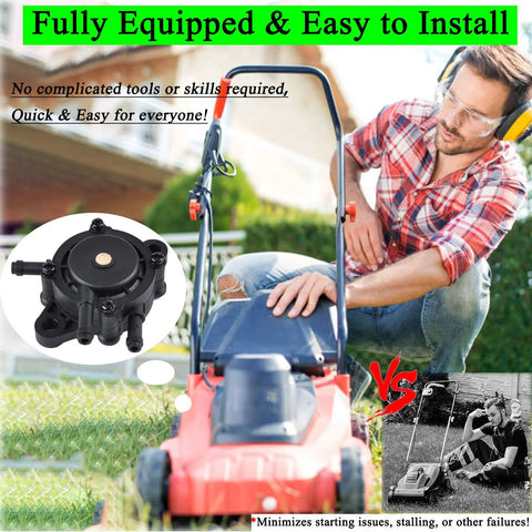 Universal Gas Vacuum Fuel Pump With Filter And Oil Hose for lawn mower installation demonstration