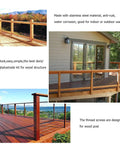 Stainless Steel Thread Lag Screws Three Sixteenth Inch Left And Right Hand Thread Cable Railing Kit in outdoor deck