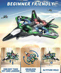 Kids RC Plane Drone For Boys And Girls, Remote Control Airplane With LED Lights, 360 Flip Stunts flying with features highlighted