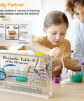 Real Elements Inside Periodic Table Kit With 83 Real Elements And Acrylic Display Stand 7.9 By 5 Inches on table with students