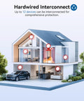 Top Notch Hardwired Photoelectric Smoke Alarm With Interconnected Wiring And Battery Backup For Legit Home Safety Coverage, showing interconnected devices in a modern house.