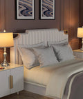 Table Lamps For Living Room Set Of 2 With 3-Way Dimmable Touch Control on bedside tables with gray fabric shades.