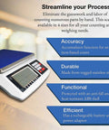 Digital Counting Scale For Parts And Coins With 1g Precision 30kg 66lb Capacity Multiple Unit Options In Kg G Lb Perfect For Inventory Counting QA Checks And Packaging In Warehouses on display with features listed.