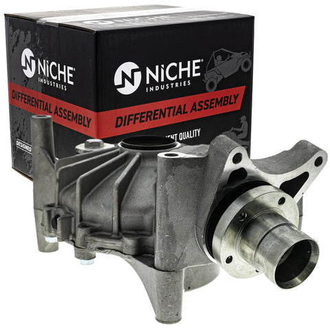 Rear Differential Gear Case For Honda Pioneer 700 And 500 SXS Aluminum A383 OEM 41300-HL3-A00 beside packaging