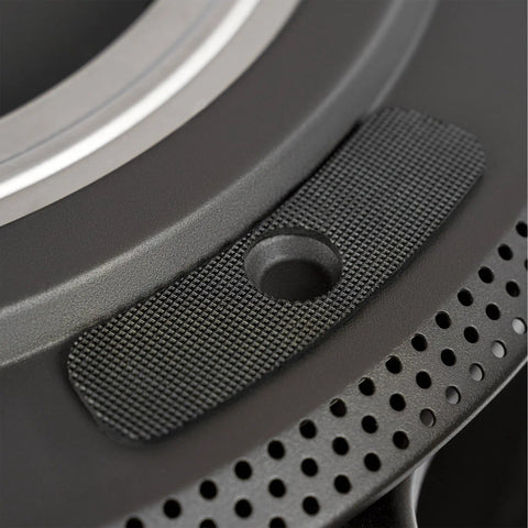 Close-up of Lazy Susan Turntable for Pi Pizza Oven showing durable steel and rubber build