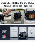 Legit Ul 2252 Certified Nacs To Ccs1 Adapter showcasing interlock protection, weatherproof design, and thermal monitoring.